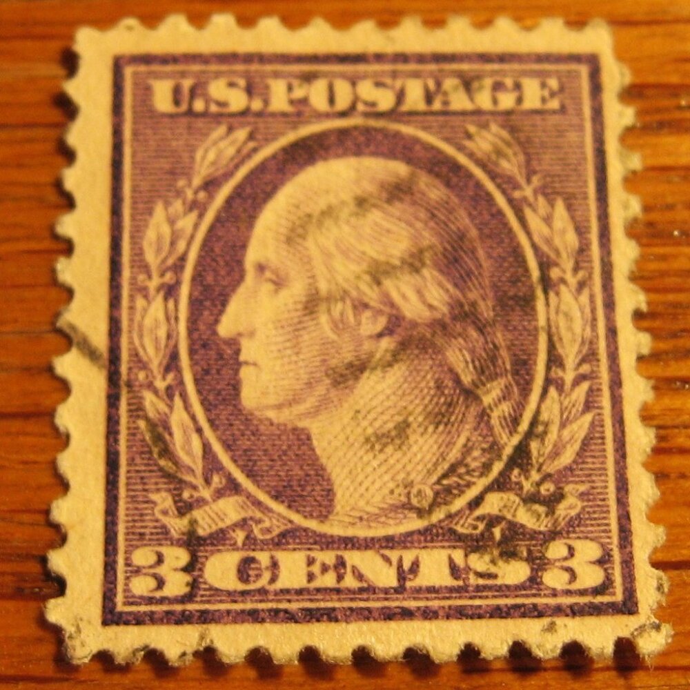1908-09 US 3 Cent Washington Stamp Purple